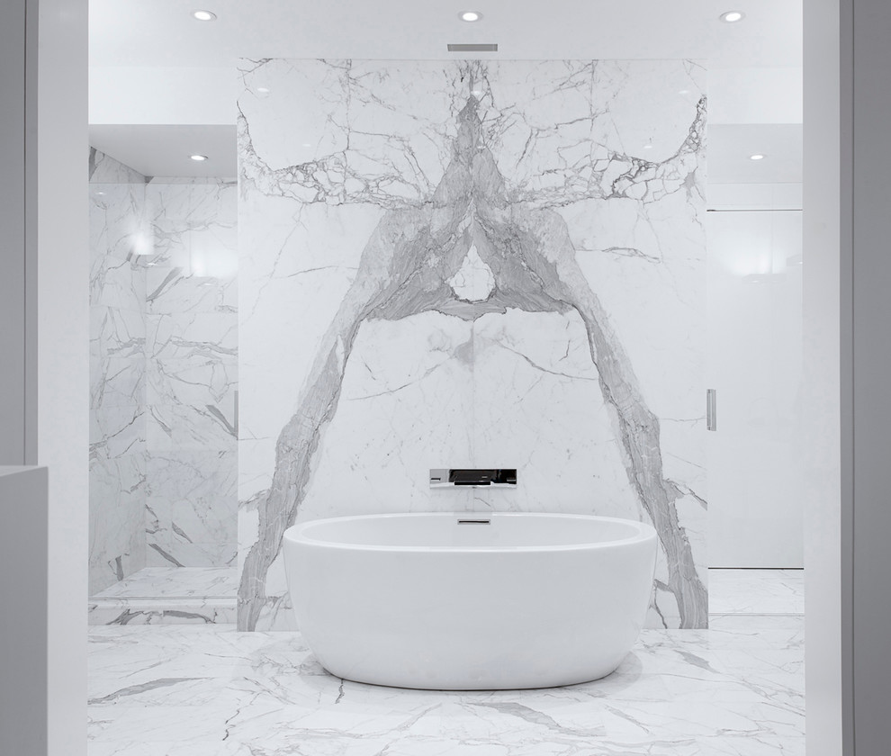 Design ideas for a scandi bathroom in New York.