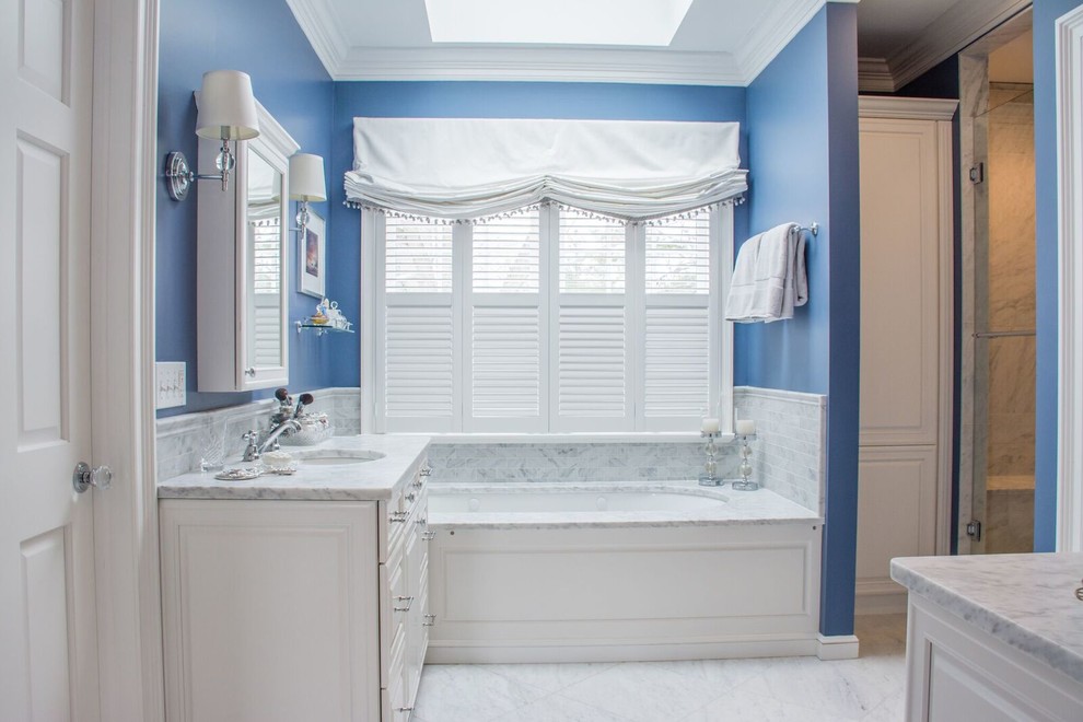 Blue & White Master Bath Traditional Bathroom Cleveland by