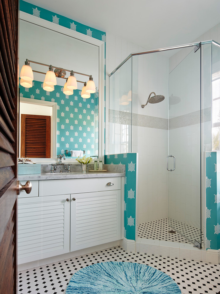 Bathroom - coastal bathroom idea in Miami