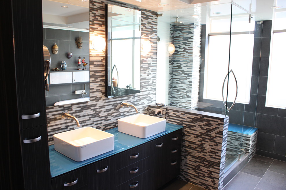 Blue Surfaced Bathroom (Project 788) Contemporary Bathroom