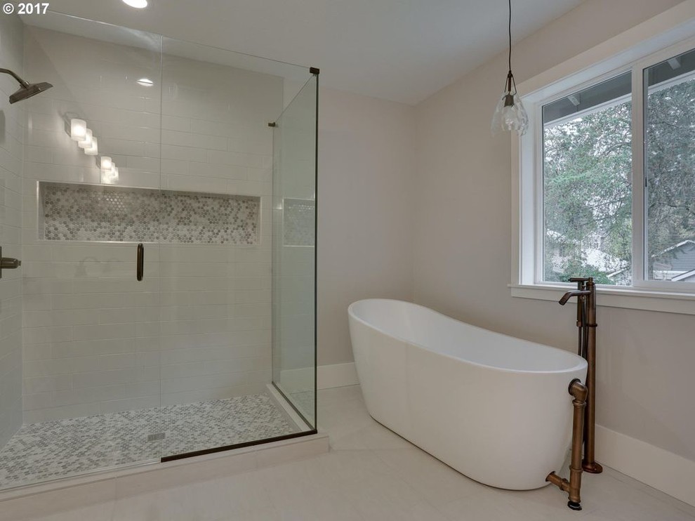 Boones Ferry Custom Home Master Bath Modern Bathroom Portland