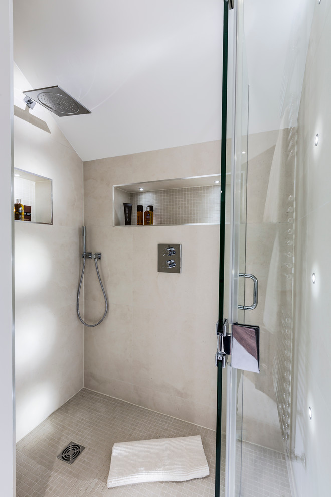 This is an example of a contemporary bathroom in Surrey.