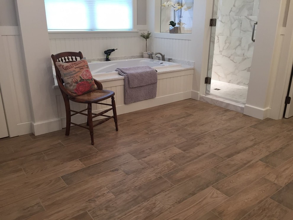 Brandt Tile & Stone. Master bath addition. Transitional