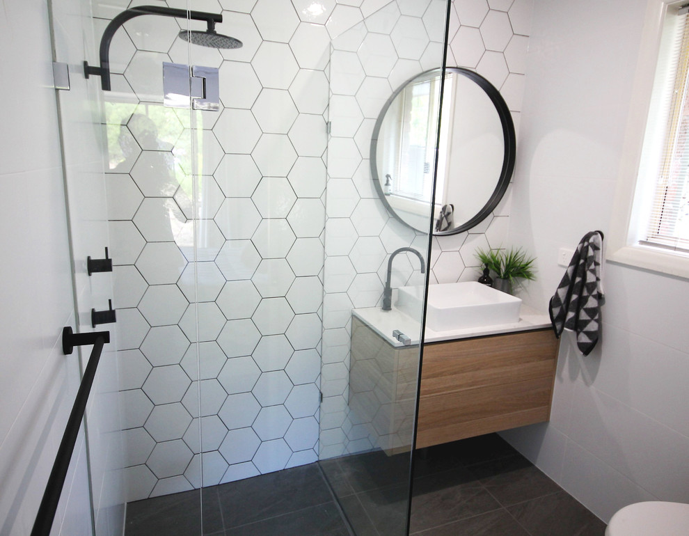 Example of a danish bathroom design in Other