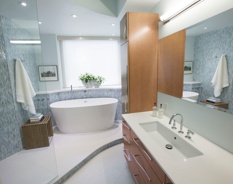 Bright White Galley Contemporary Bathroom Toronto by Square