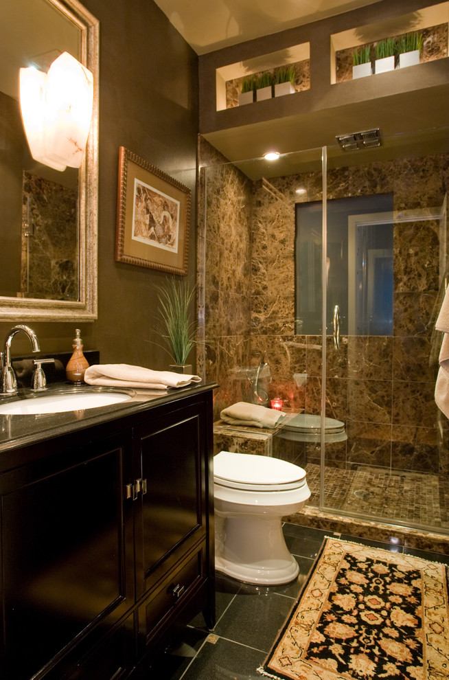 Trendy bathroom photo in Phoenix with an undermount sink