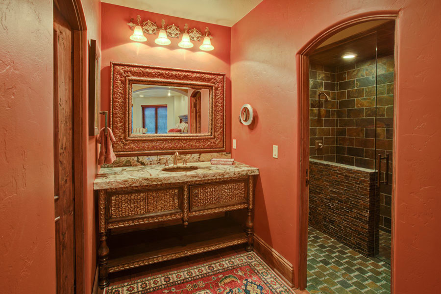 Bathroom - mediterranean bathroom idea in Phoenix