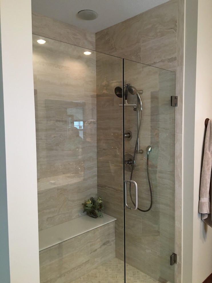 BTS Bath Remodel Transitional Bathroom Kansas City by Draperie