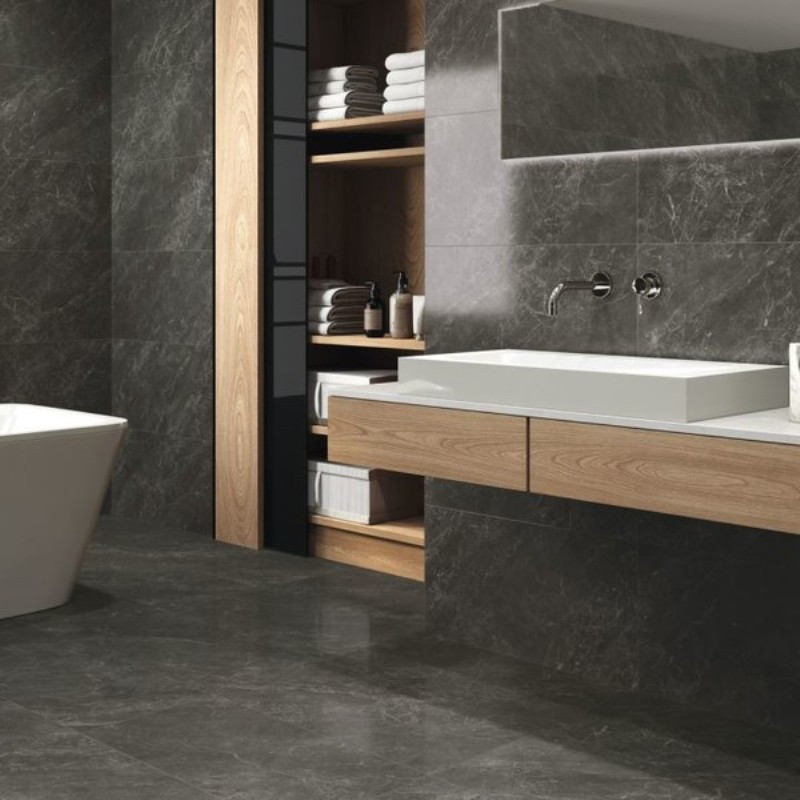 Buckingham Rectified Black Gloss Floor Tiles Direct Tile Warehouse