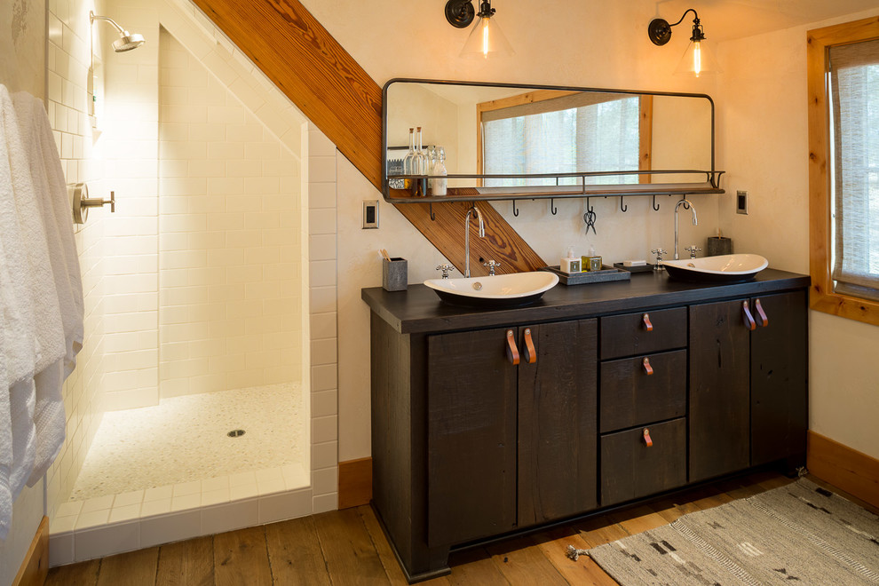 Inspiration for a rustic bathroom remodel in Portland