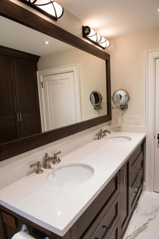 Built in Vanity, Wood Framed Mirror, Wall Mounted Mirror, Dark Wood ...