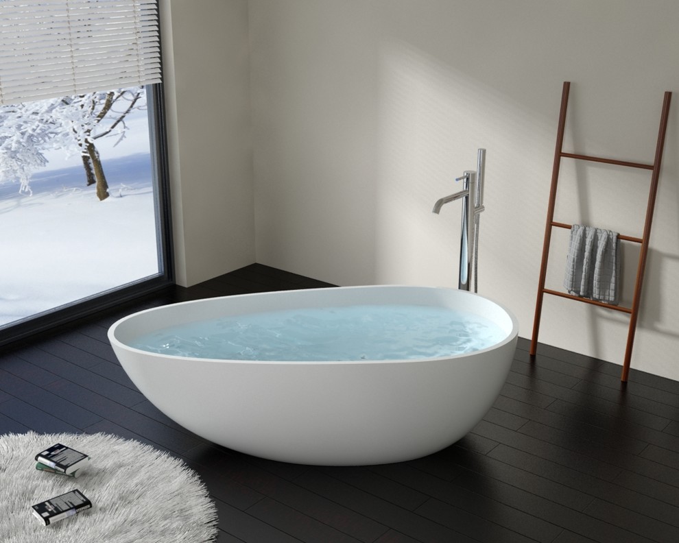 BW-01-L - Egg Shaped Modern Stone Resin Freestanding Bathtub - Modern ...