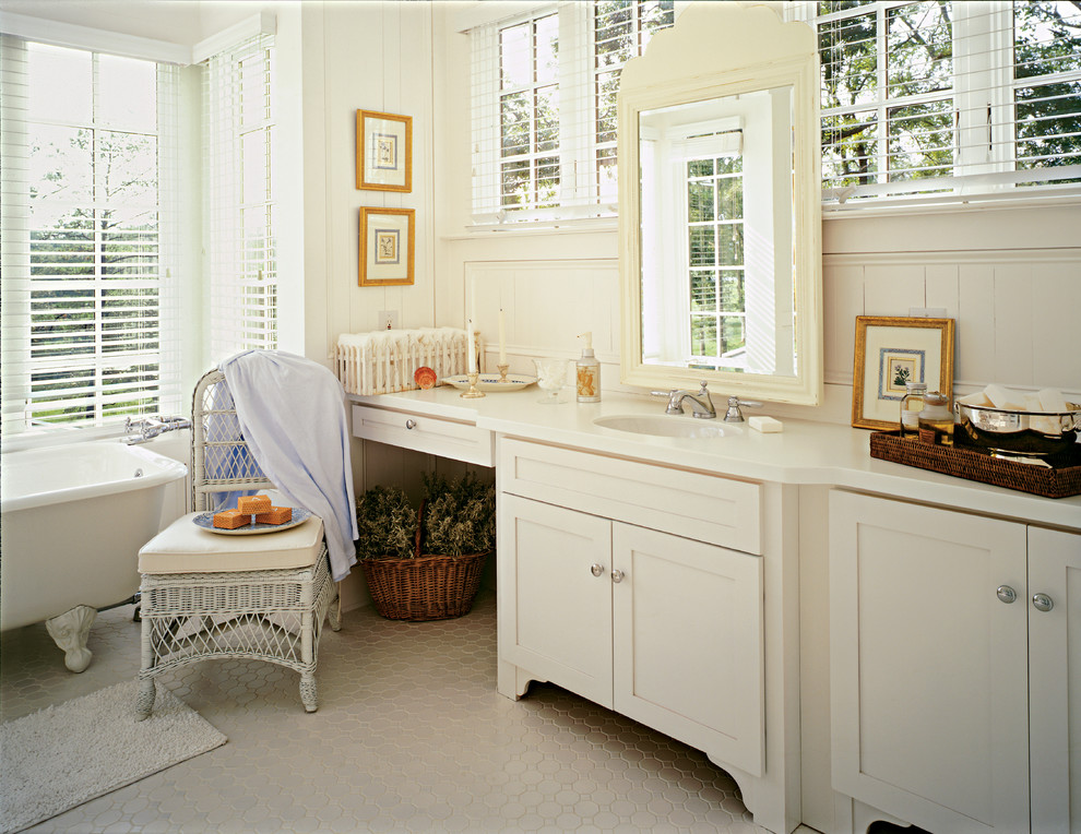 Inspiration for a rural bathroom in Birmingham with an integrated sink.