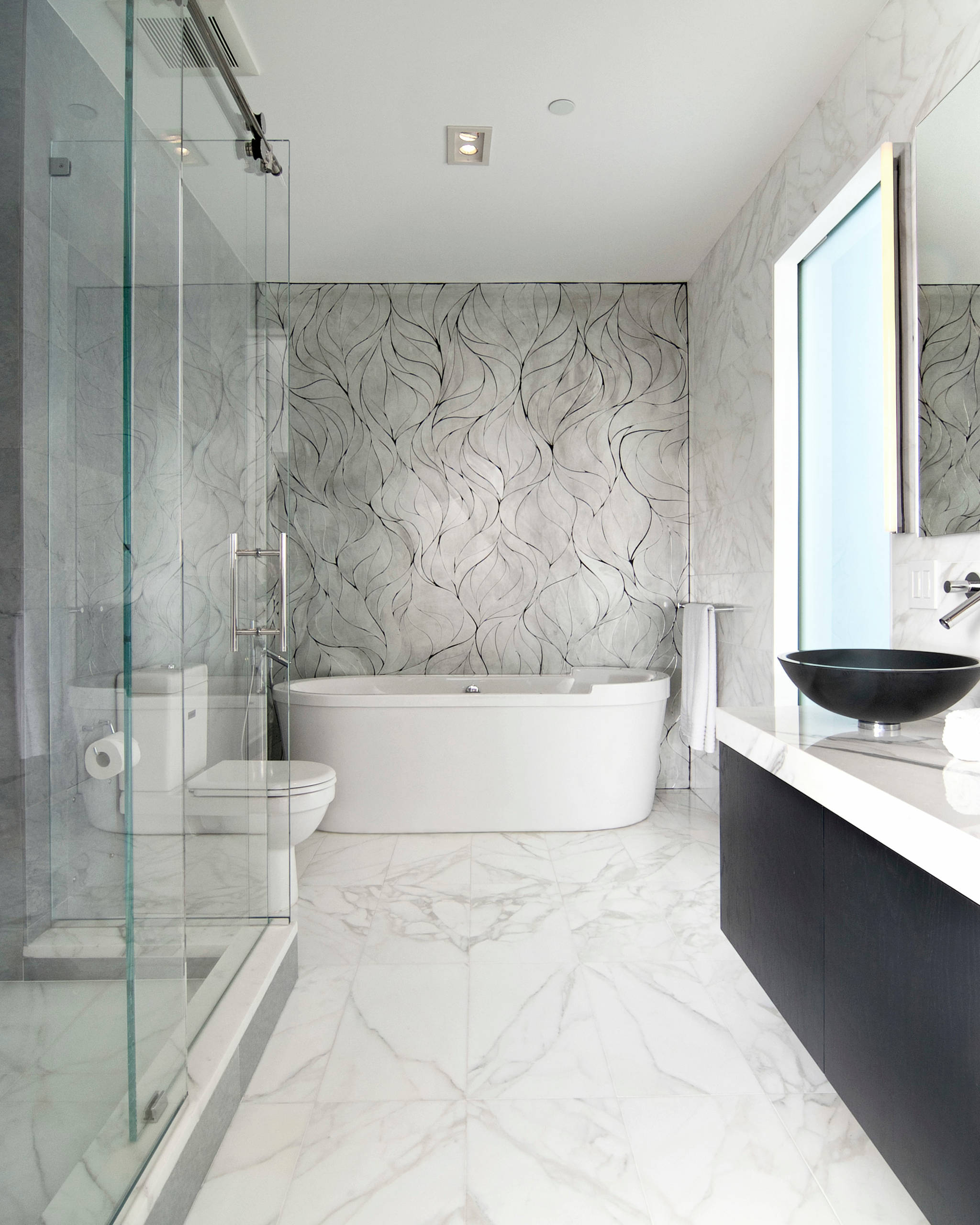 calacatta marble bathroom
