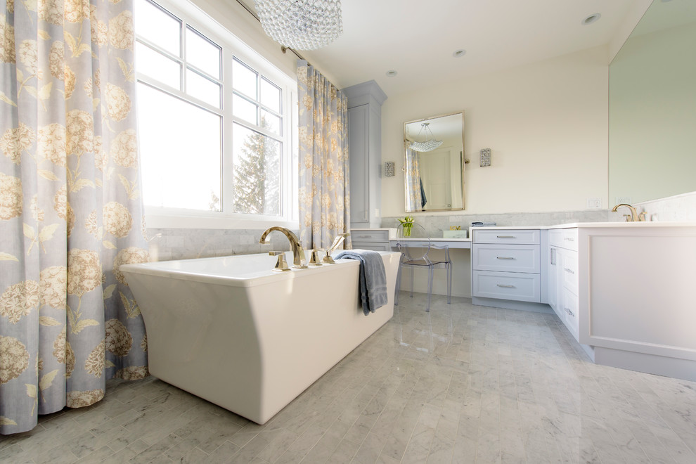 Calgary new build Transitional Bathroom Calgary by barlow reid