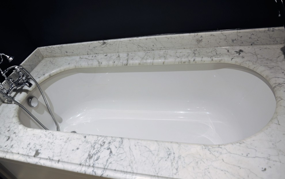Cararra Marble Bath Surround with Matching Vanity Top Traditional