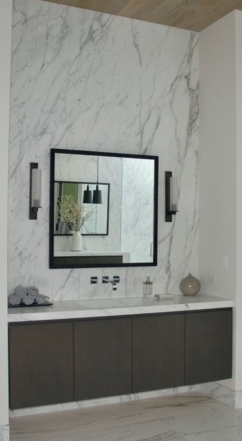 Gray Bathroom - Contemporary - bathroom - Carla Lane Interiors