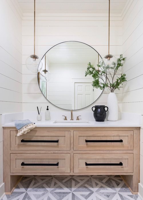 Sleek Sophistication: Matte Black Handles for Stylish Wood Bathroom Storage