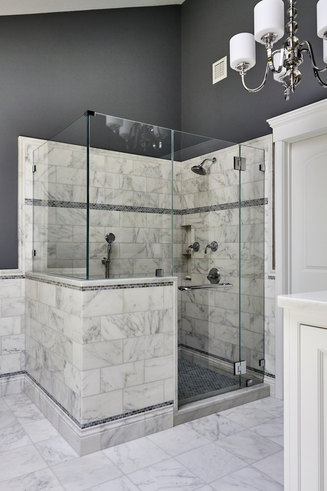 Carrara Marble Master Bathroom, North Salem, NY Contemporary Bathroom New York by Nurzia