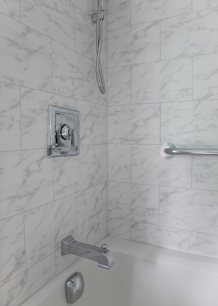 Carrara Marble Shower Tile - Traditional - Bathroom - Bridgeport - by  Kitchen & Bath Design + Construction | Houzz
