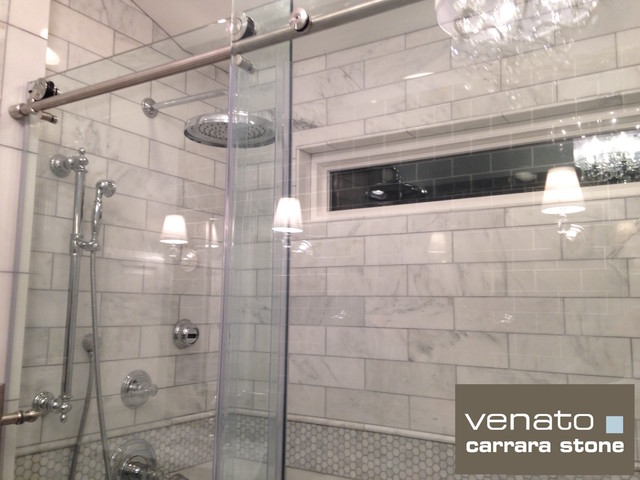 Carrara Venato 4x12 Honed Marble Tile, Honed Marble Tiles Bathroom