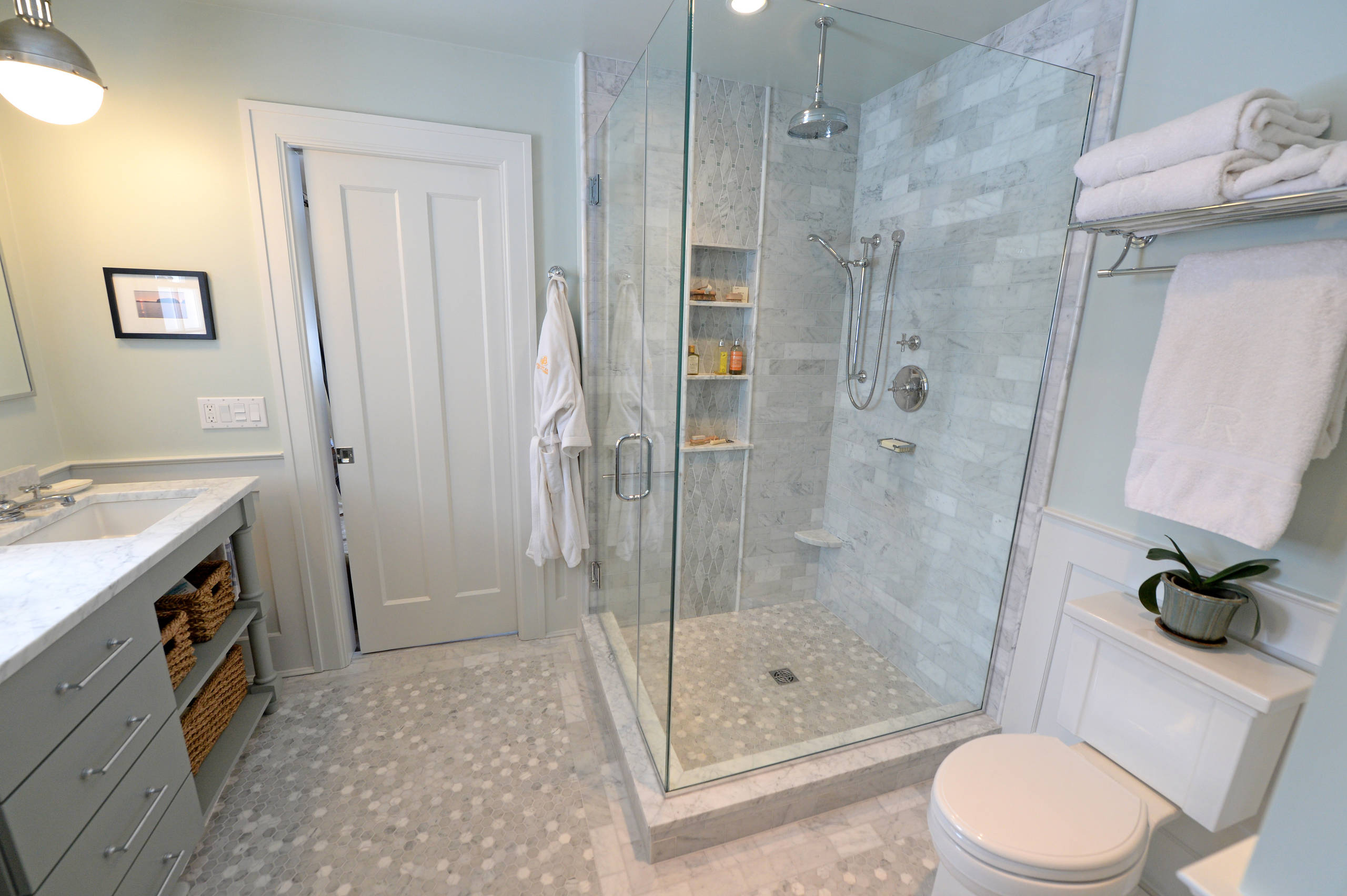 Carrera Marble master bath remodel - Traditional - Bathroom - Cleveland -  by R. B. Schwarz, Inc. | Houzz