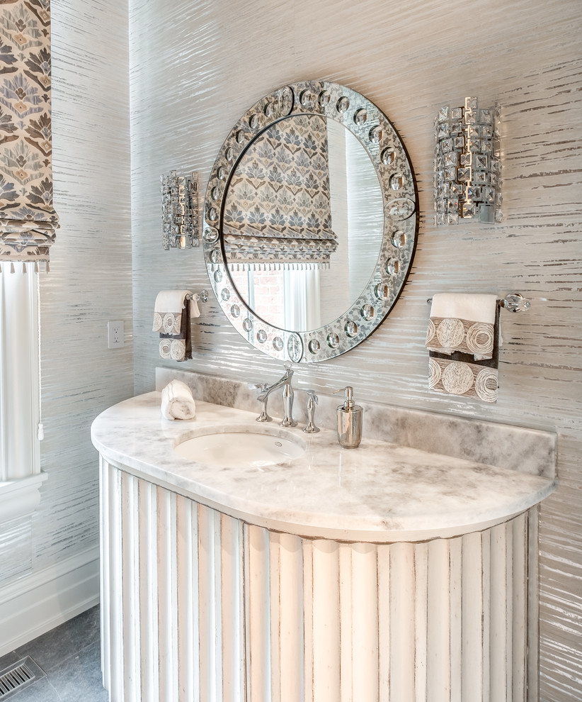 Свежая идея для дизайна: ванная комната с столешницей из гранита - отличное фото интерьера