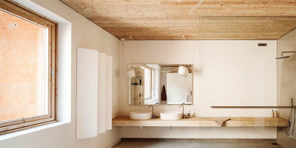 Bild på ett skandinaviskt badrum
