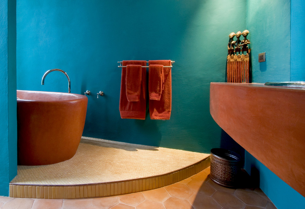 Inspiration for a southwestern freestanding bathtub remodel in Mexico City