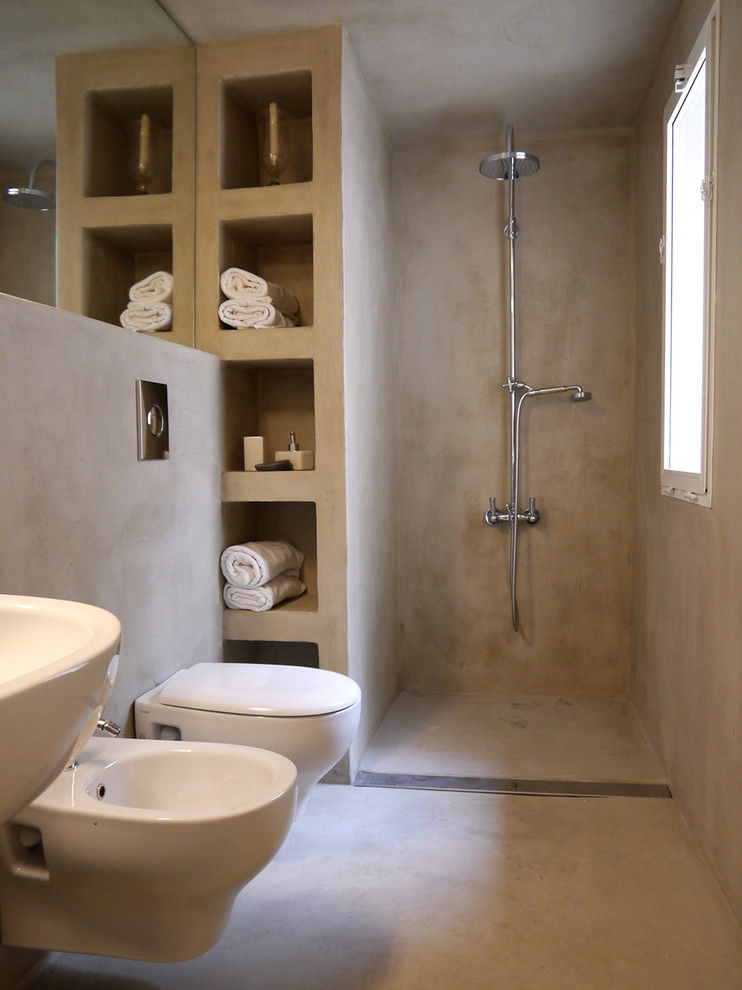 Idee per un'in muratura stanza da bagno minimalista