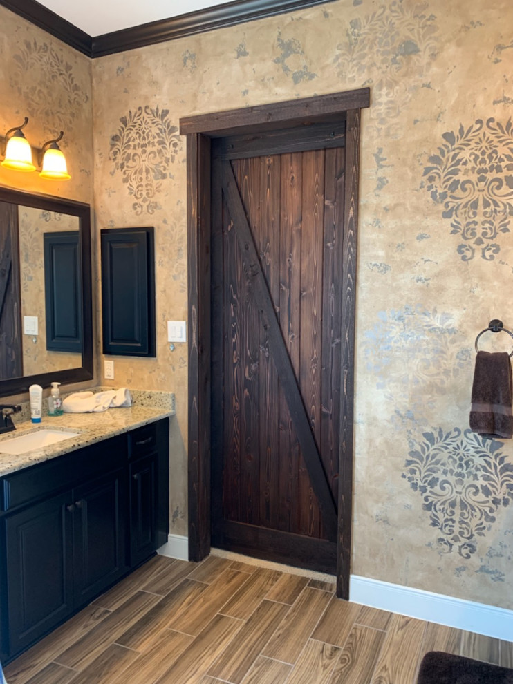 Cedar Barn Door in Honey stain - Rustic - Bathroom - Houston - by