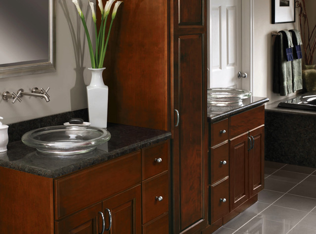 bathroom ideas with cherry cabinets