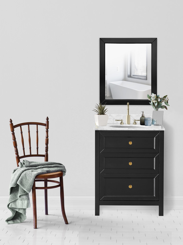 Chester 28inch Vanity in Black Traditional Bathroom Orange