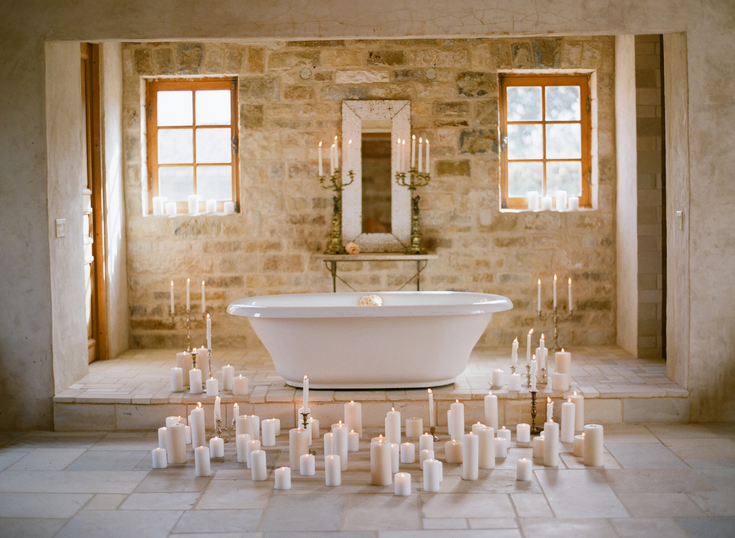 Cladding Stone Wall Veneers The Antique Mesa Limestone Mediterranean Bathroom New York By Ancient Surfaces Houzz