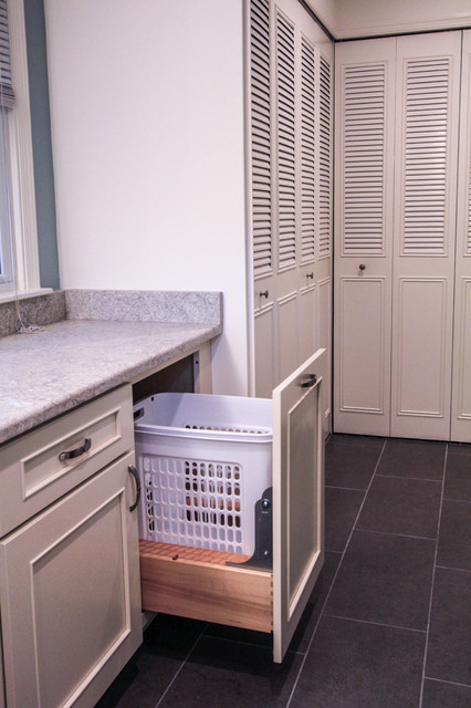 Clever Built-In Bathroom Laundry Basket - Traditional - Bathroom -  Philadelphia - by dRemodeling | Houzz