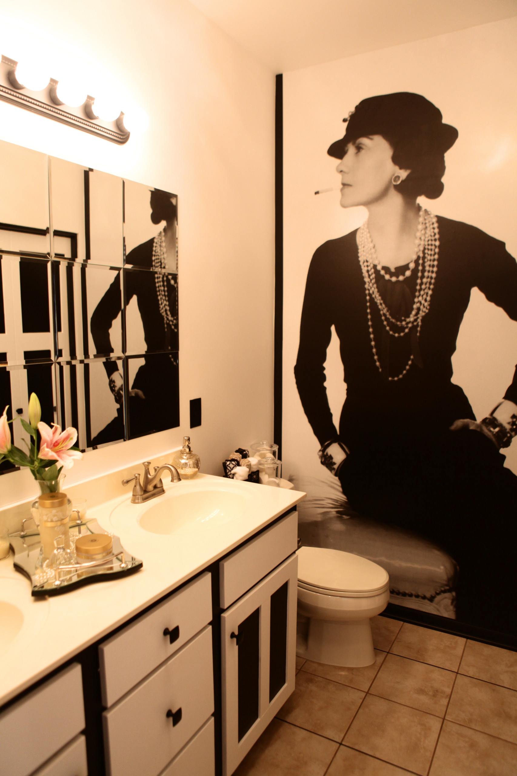 Coco Chanel Inspired Bathroom by Sarah F. Gordon, Professional Organizer &  Home - Contemporary - Bathroom - Minneapolis - by Sarah F.  Gordon-Prof.Organizer & Home Stager | Houzz