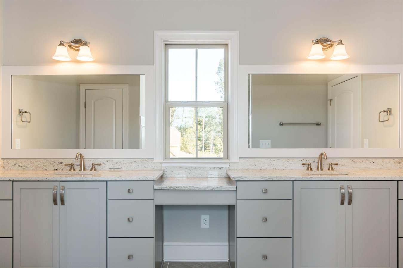 Colonial White Bathroom Vanity Transitional Bathroom Raleigh