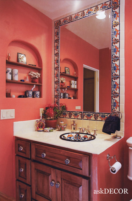 Colorful Mexican Tile Surround The, Mexican Tile Mirror