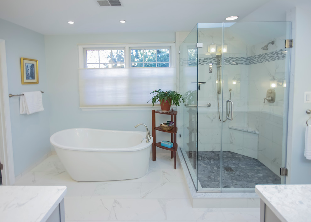 This is an example of a large contemporary bathroom in Baltimore.