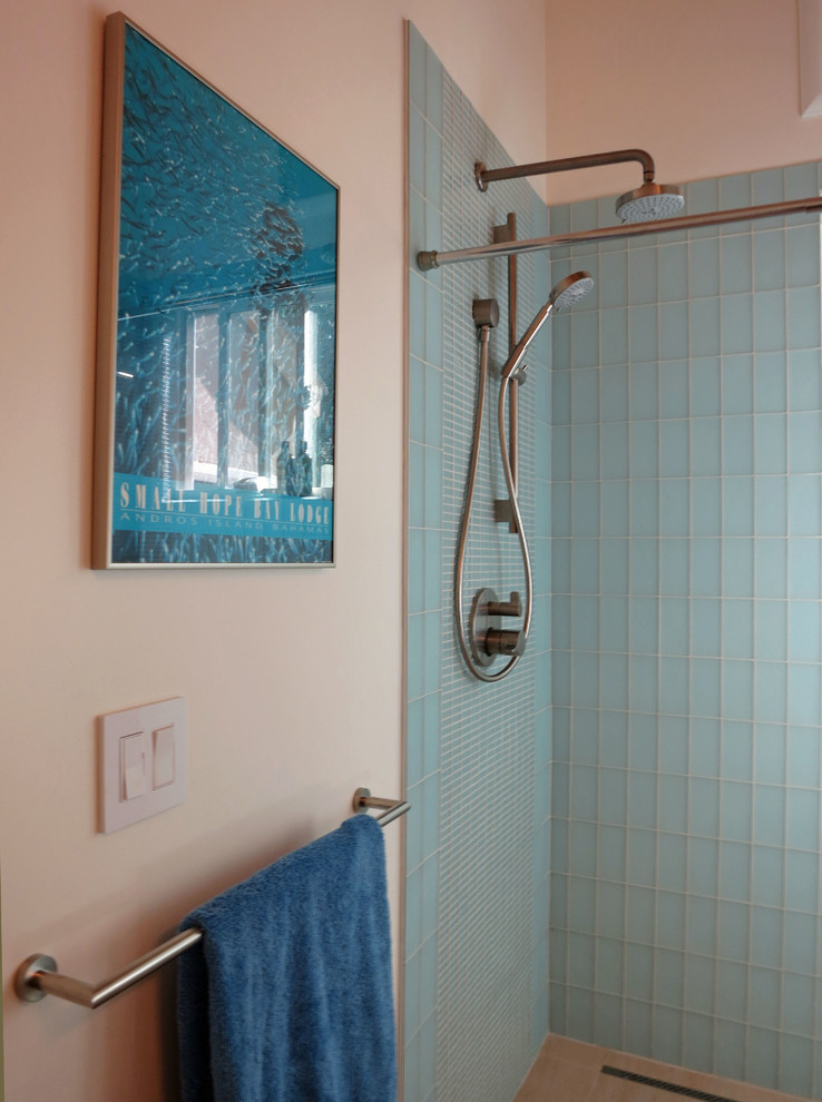 Photo of a small contemporary shower room bathroom in San Francisco.