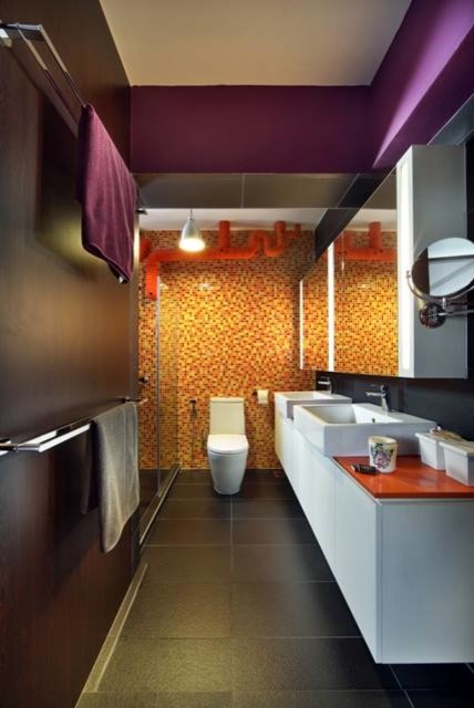 Trendy bathroom photo in Singapore