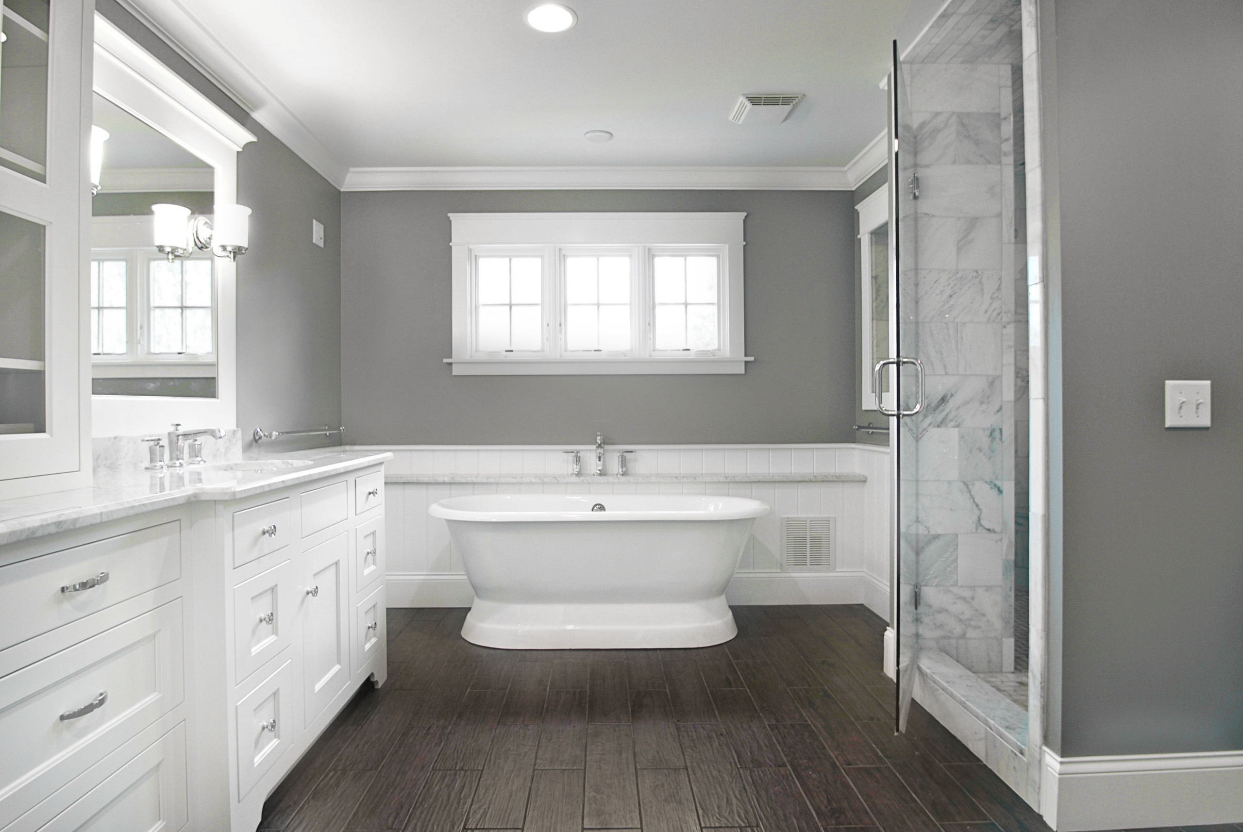 75 Dark Wood Floor Bathroom Ideas You