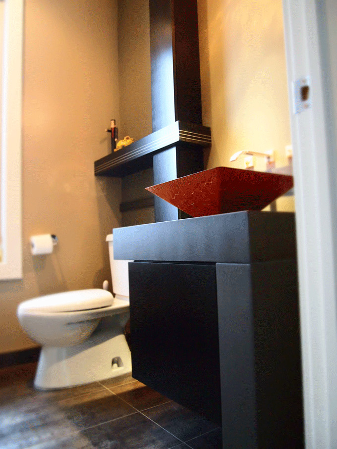 Concrete Countertop and leg Contemporary Bathroom Edmonton by