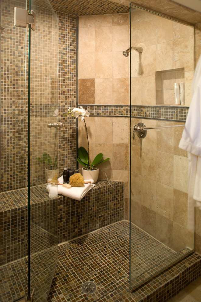Example of a trendy mosaic tile bathroom design in Minneapolis