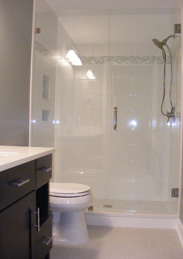 Inspiration for a contemporary bathroom remodel in Detroit