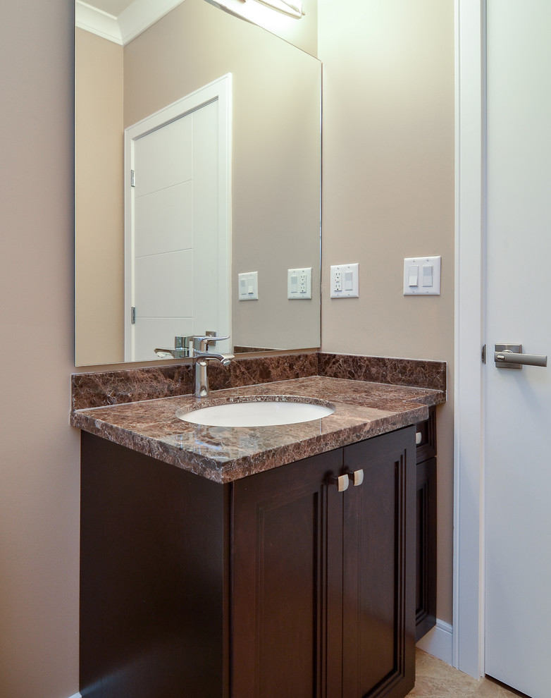 Contemporary bathroom with recessedpanel Vancouver