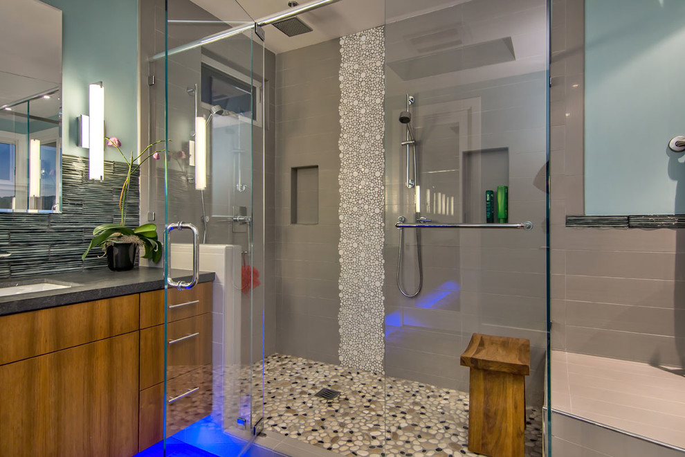 Contemporary Prairie Style Addition + Remodel Contemporary Bathroom