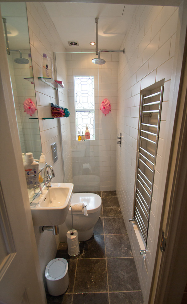 Conversion of airing cupboard to shower bathroom london by soak