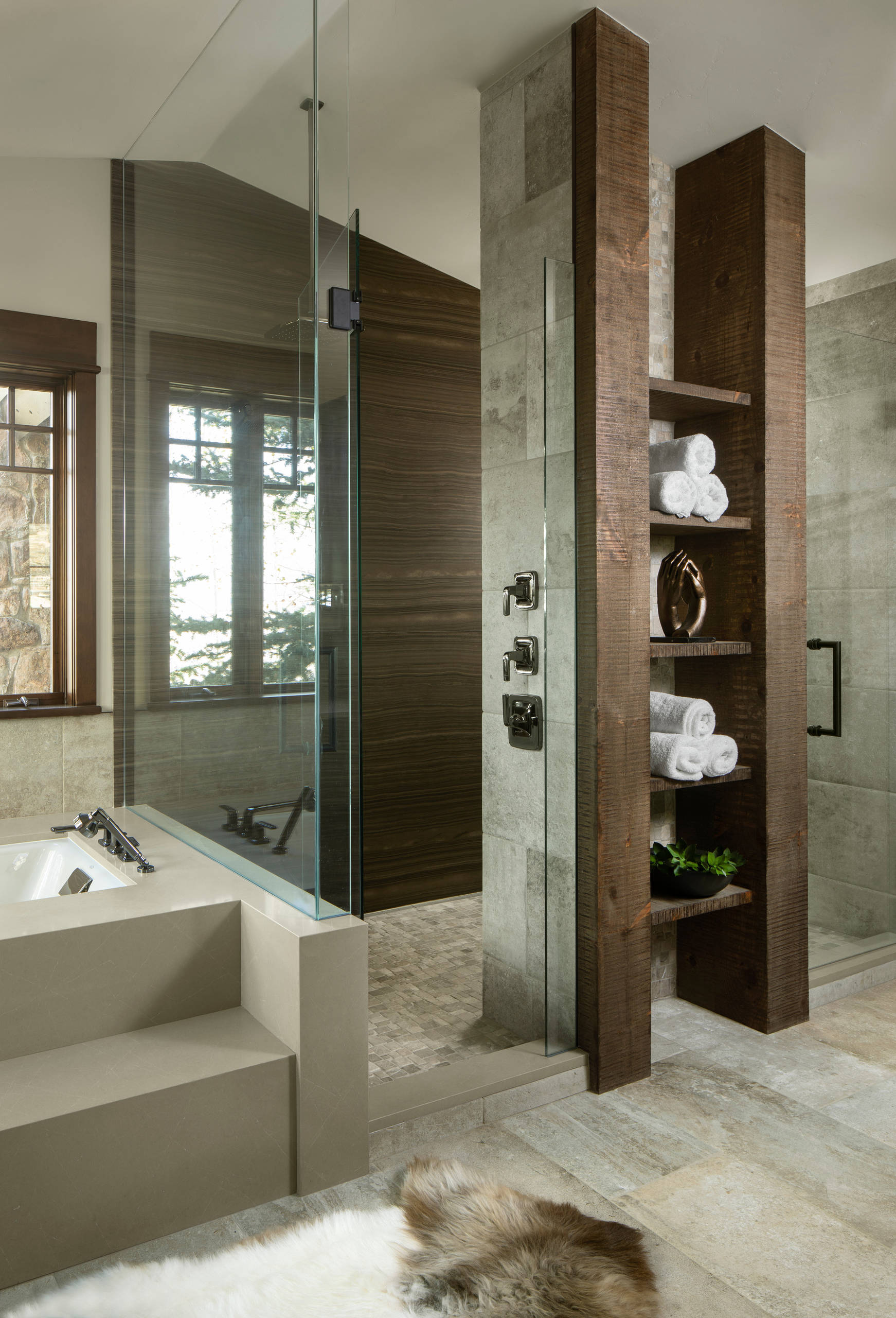pic Rustic Master Bathroom Walk In Shower Ideas rustic walk in shower ideas 75