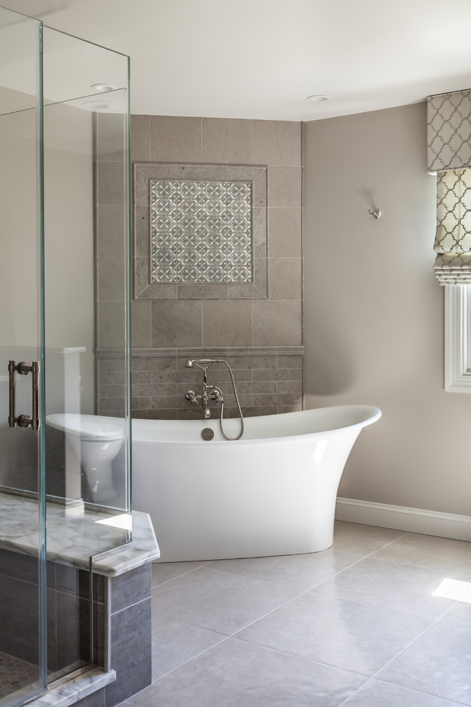 Corner Free Standing Tub Upscale Master Bath Transitional
